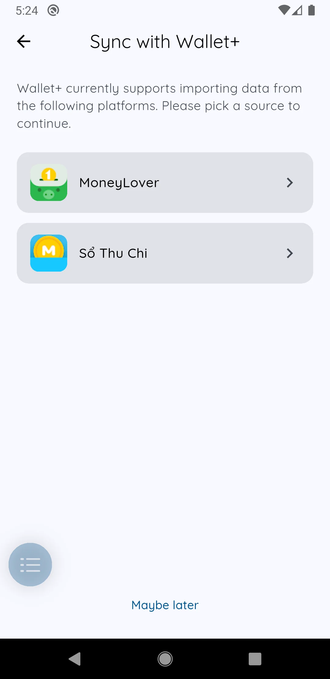 Pick a source platform