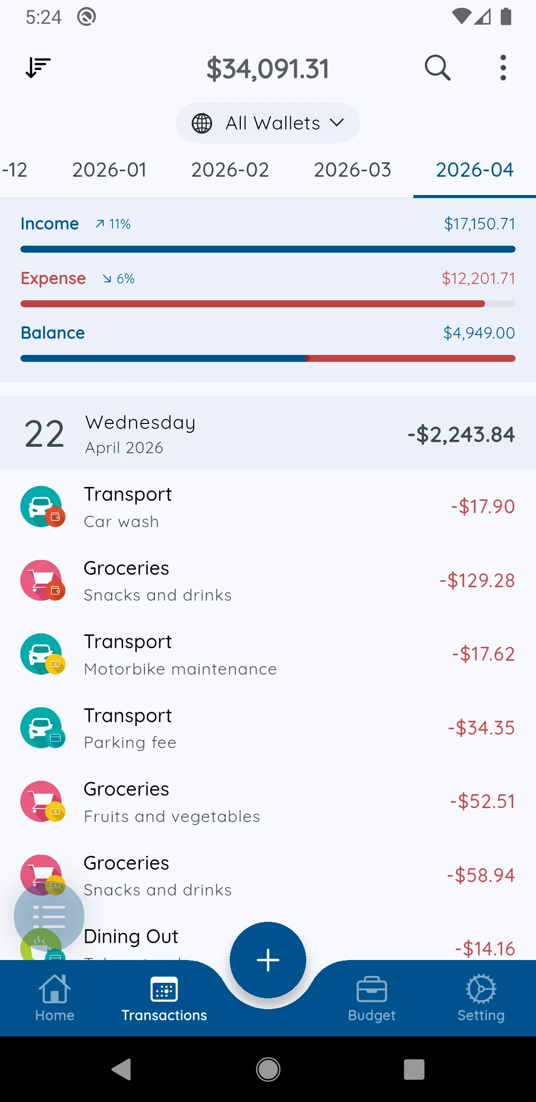 Adding a transaction