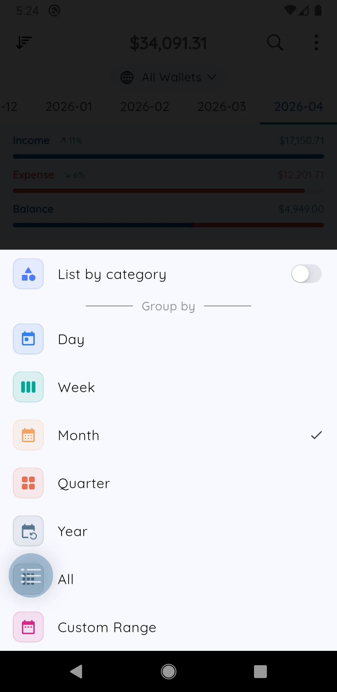 Filter and search