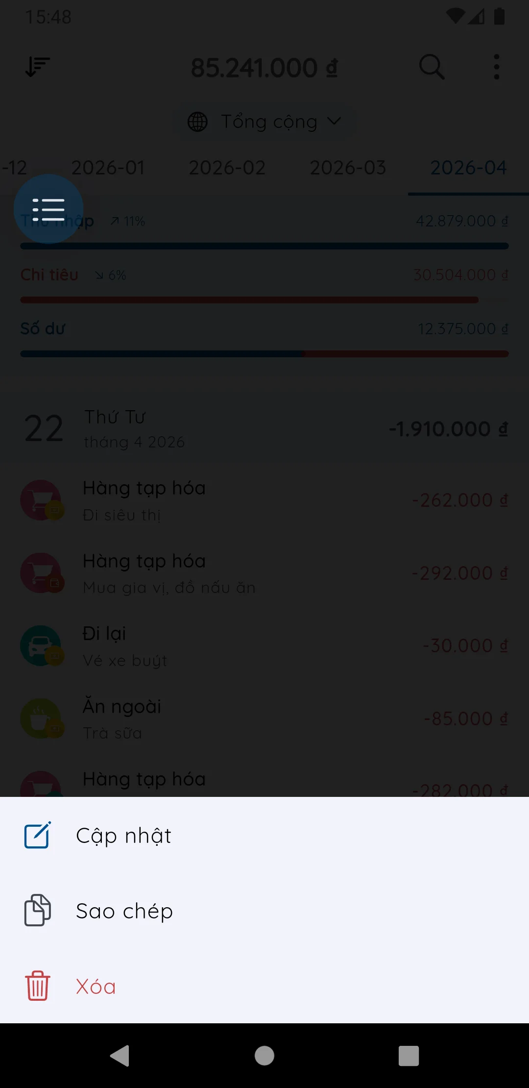 Sao chép, sửa & xoá