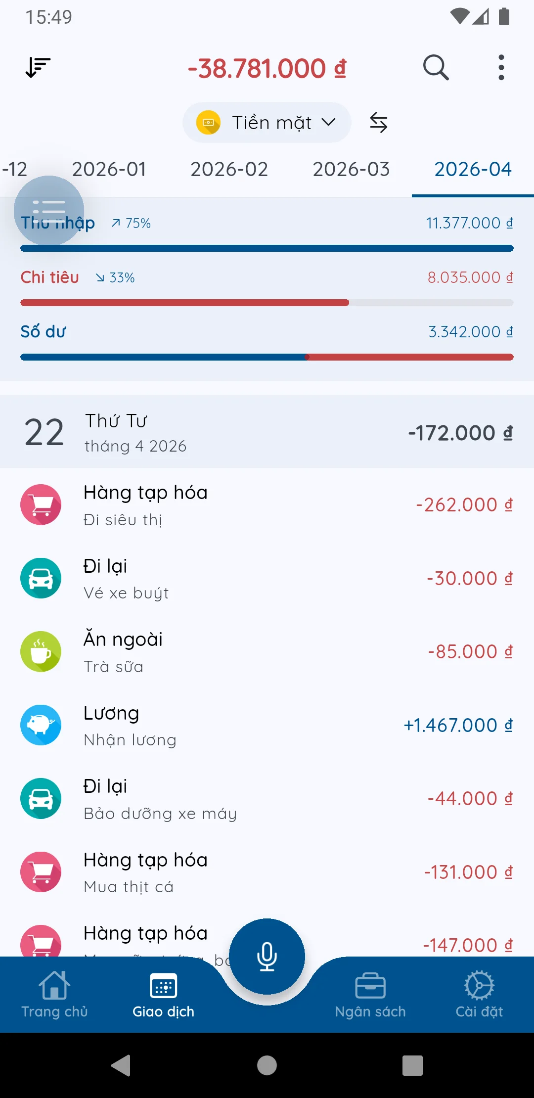Kích hoạt chế độ giọng nói