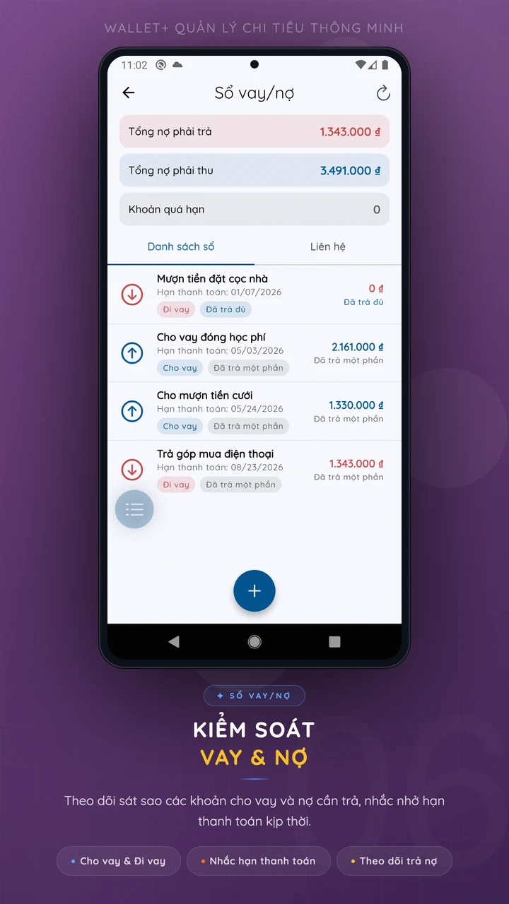 Ảnh chụp màn hình ứng dụng Wallet+ — màn hình 6 trên 6